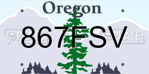 867FSV Oregon License Plate