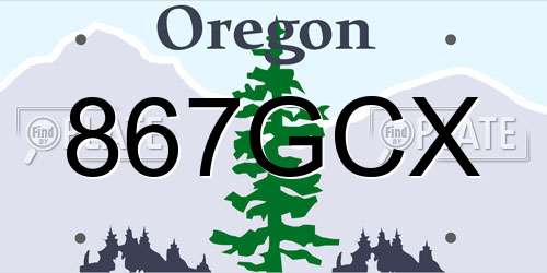 867GCX Oregon License Plate