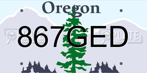867GED Oregon License Plate