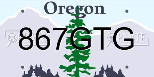 867GTG Oregon License Plate