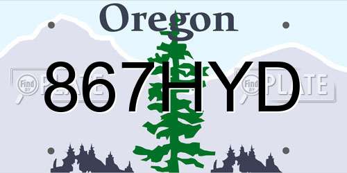 867HYD Oregon License Plate