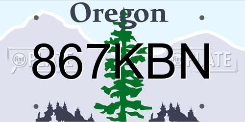 867KBN Oregon License Plate