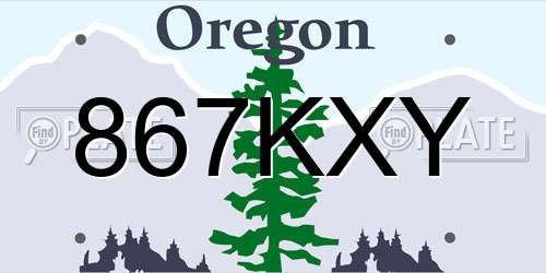 867KXY Oregon License Plate