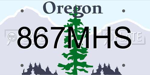 867MHS Oregon License Plate