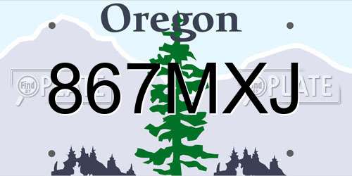 867MXJ Oregon License Plate