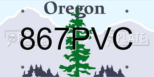 867PVC Oregon License Plate