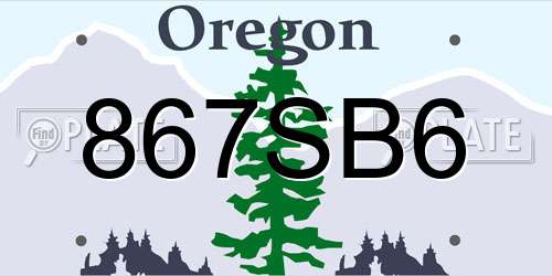 867SB6 Oregon License Plate
