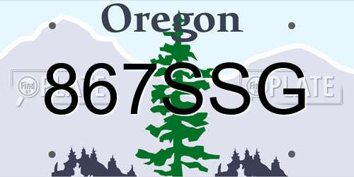 867SSG Oregon License Plate