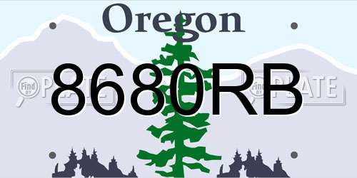 8680RB Oregon License Plate