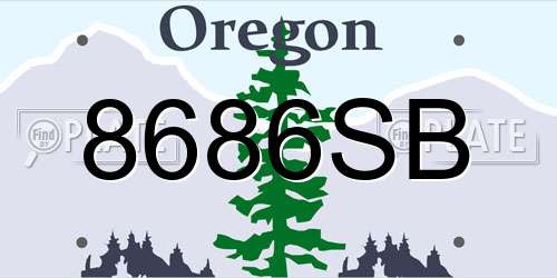8686SB Oregon License Plate