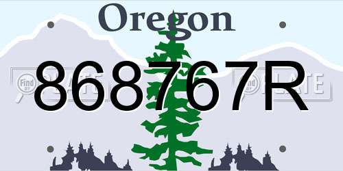 868767R Oregon License Plate