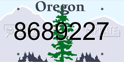 8689227 Oregon License Plate