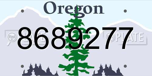8689277 Oregon License Plate