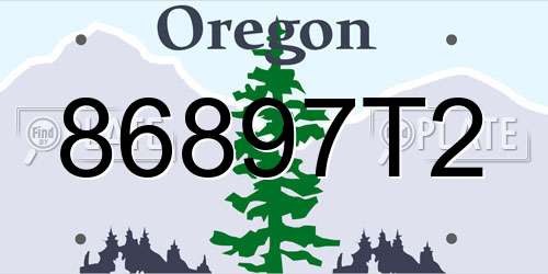 86897T2 Oregon License Plate