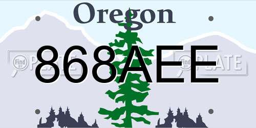 868AEE Oregon License Plate