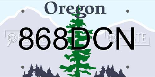 868DCN Oregon License Plate