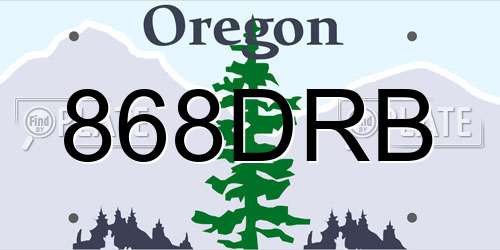 868DRB Oregon License Plate