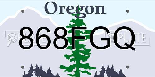 868FGQ Oregon License Plate