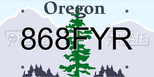 868FYR Oregon License Plate