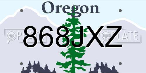 868JXZ Oregon License Plate