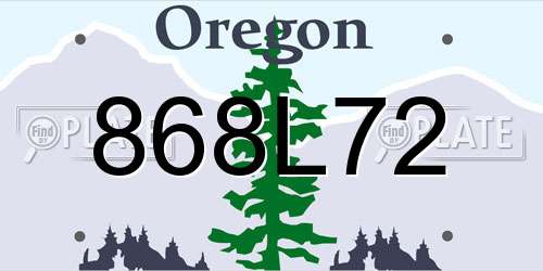868L72 Oregon License Plate