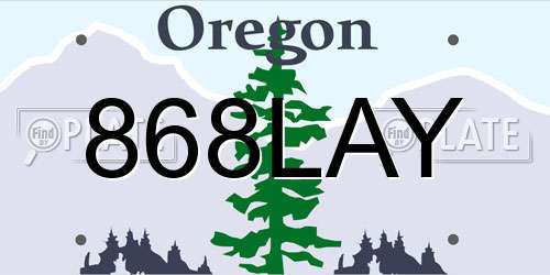 868LAY Oregon License Plate