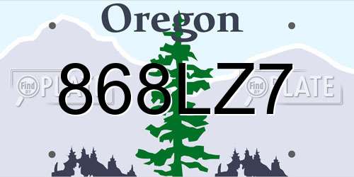 868LZ7 Oregon License Plate