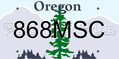 868MSC Oregon License Plate