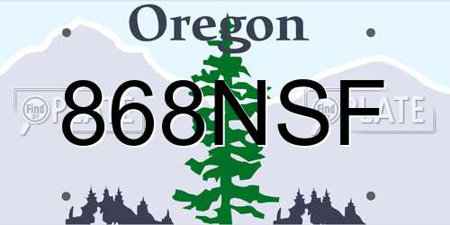 868NSF Oregon License Plate