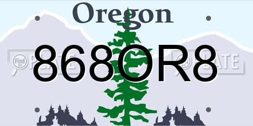 868OR8 Oregon License Plate