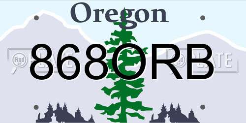 868ORB Oregon License Plate