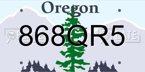868QR5 Oregon License Plate