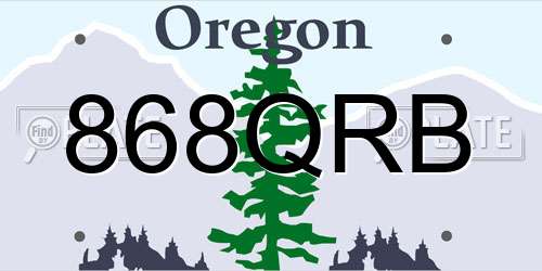 868QRB Oregon License Plate