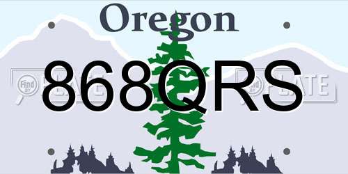 868QRS Oregon License Plate