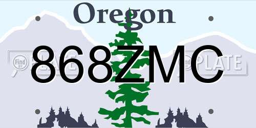 868ZMC Oregon License Plate