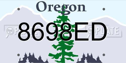 8698ED Oregon License Plate