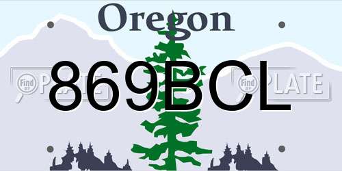 869BCL Oregon License Plate