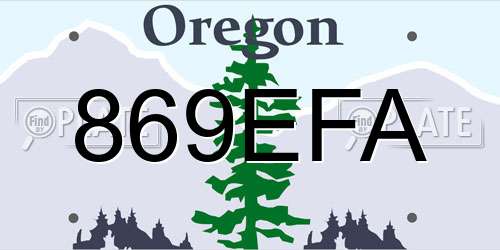 869EFA Oregon License Plate