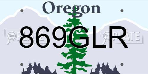 869GLR Oregon License Plate