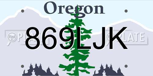 869LJK Oregon License Plate