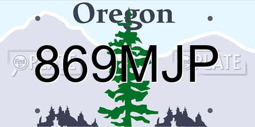 869MJP Oregon License Plate
