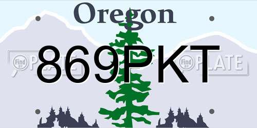 869PKT Oregon License Plate