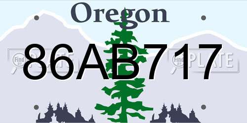 86AB717 Oregon License Plate