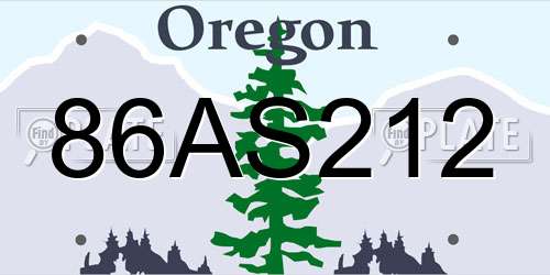 86AS212 Oregon License Plate