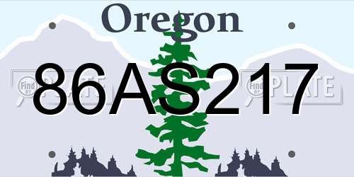 86AS217 Oregon License Plate