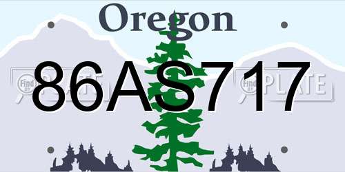 86AS717 Oregon License Plate