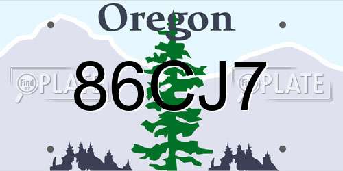 86CJ7 Oregon License Plate