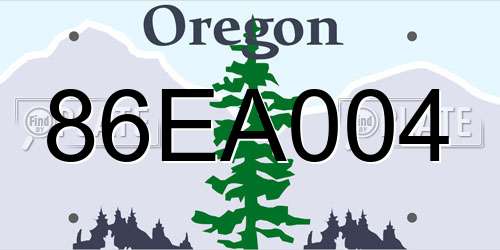 86EA004 Oregon License Plate