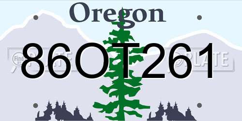 86OT261 Oregon License Plate