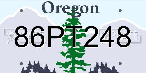 86PT248 Oregon License Plate